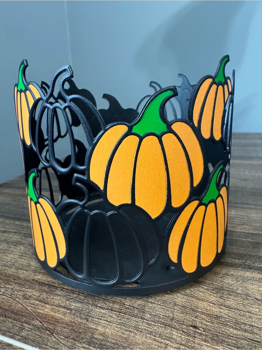 Bath & Body works Halloween 3 wick Pumpkin metal Candle Holder